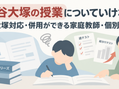【四谷大塚の授業についていけない】四谷大塚対応・併用ができる家庭教師・個別指導塾