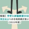 【大阪版】中学入試偏差値50以下で 関関同立以上への合格実績が良い学校(2022年度)の画像