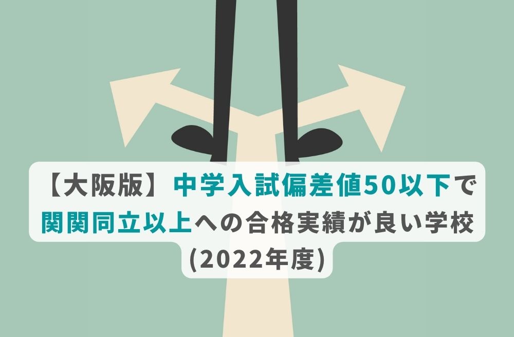 【大阪版】中学入試偏差値50以下で
関関同立以上への合格実績が良い学校(2022年度)の画像