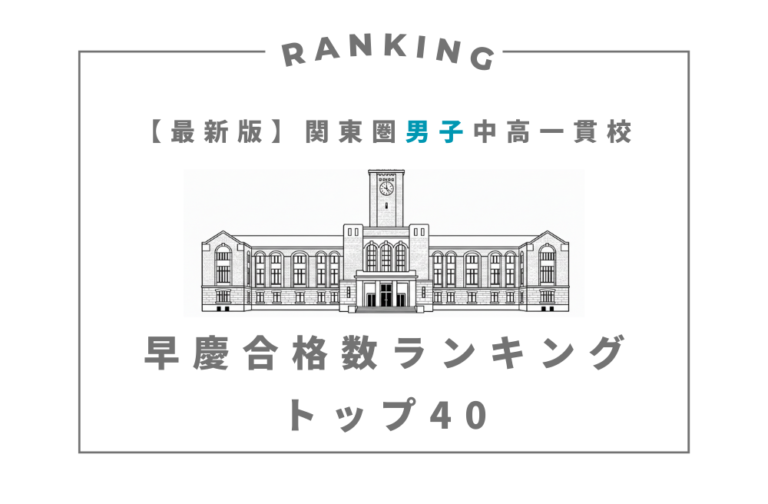 【最新版】関東圏 男子中高一貫校 早慶大合格数ランキングトップ40