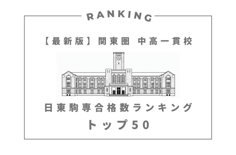 【最新版】関東圏 中高一貫校 日東駒専合格数ランキングトップ50