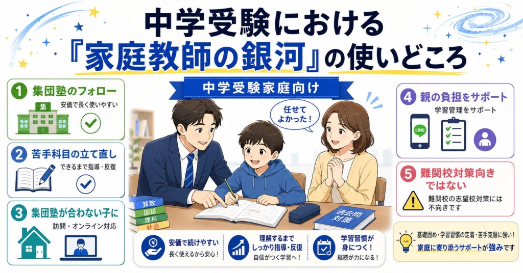 中学受験における「家庭教師の銀河」の使いどころ