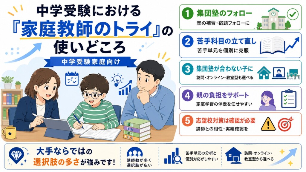 中学受験における「家庭教師のトライ」の使いどころ