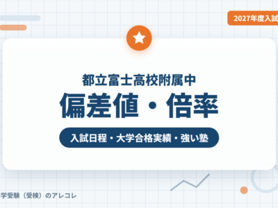 都立富士高校附属中の偏差値・倍率【2027年度入試】