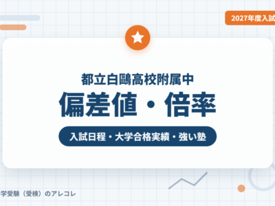 都立白鷗高校附属中の偏差値・倍率【2027年度入試】