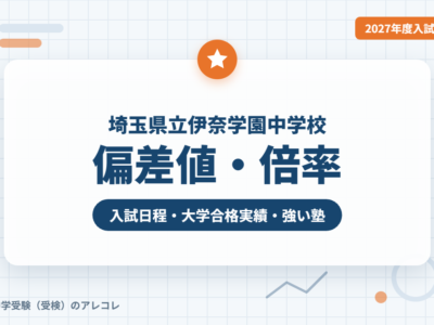 埼玉県立伊奈学園中学校の偏差値・倍率【2027年度入試】