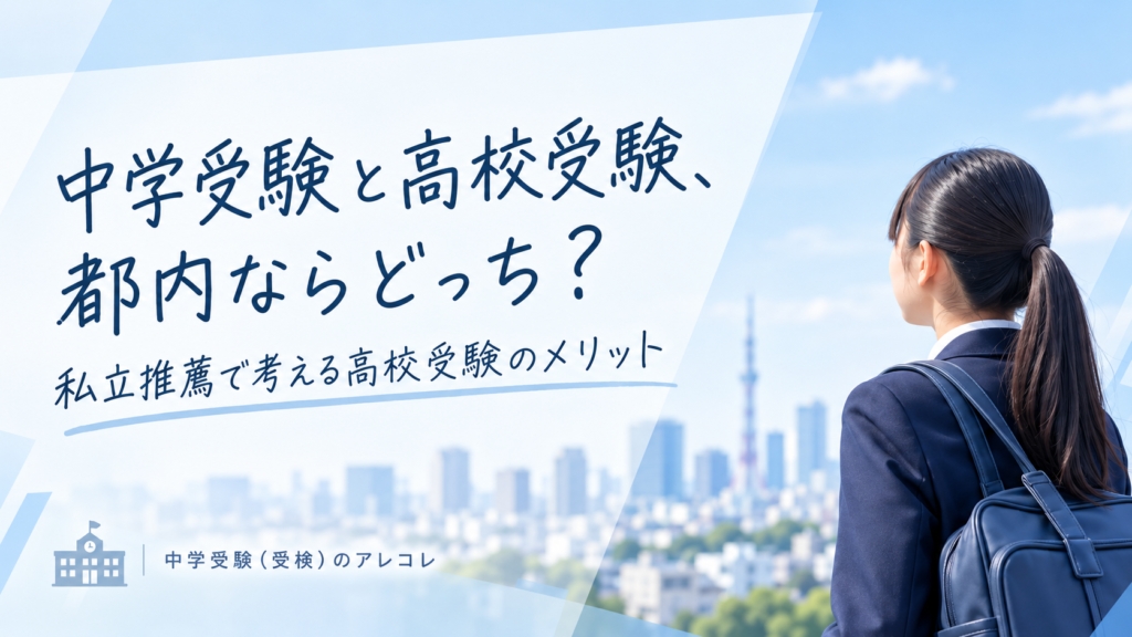 中学受験と高校受験、都内ならどっち？私立推薦で考える高校受験のメリット