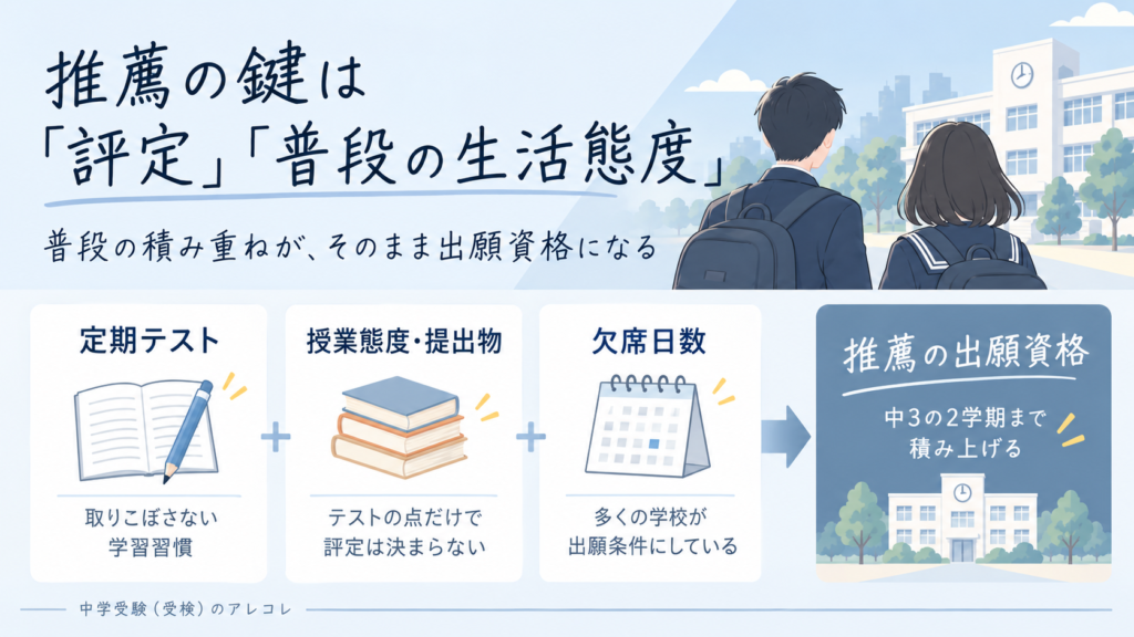 推薦の鍵は「評定」「普段の生活態度」