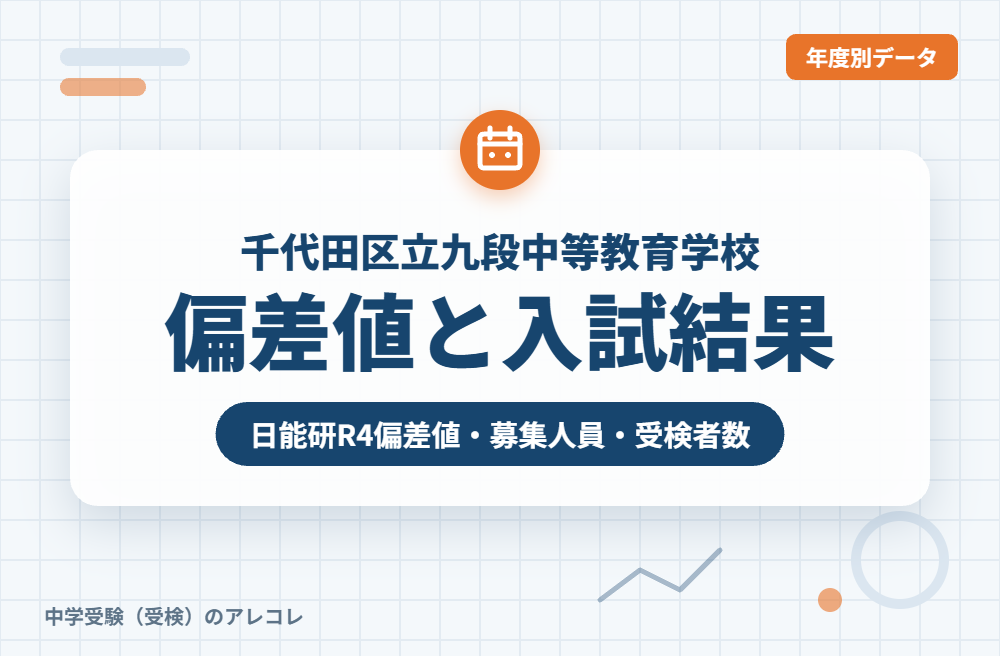 千代田区立九段中等教育学校の偏差値と入試結果