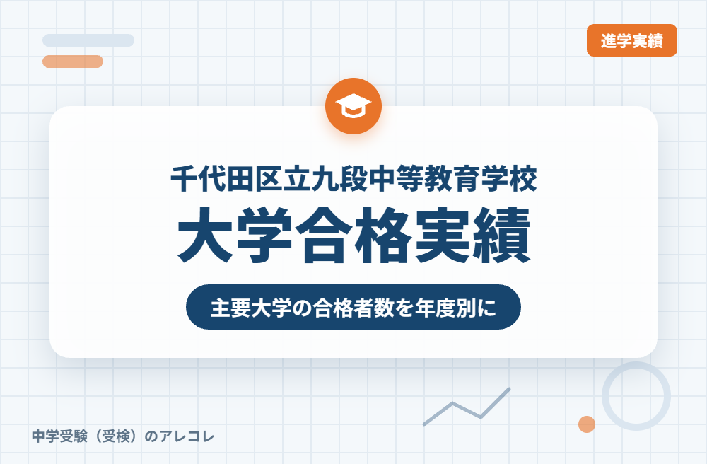 千代田区立九段中等教育学校の大学合格実績