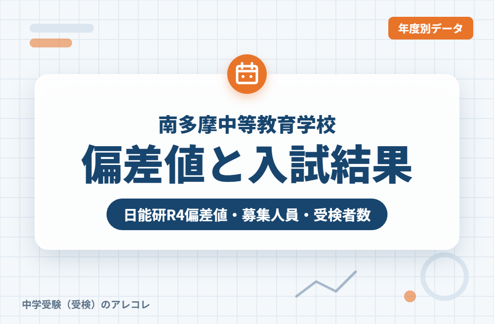 南多摩中等教育学校の偏差値と入試結果