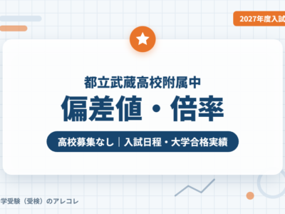 都立武蔵高校附属中の偏差値・倍率【2027年度入試】
