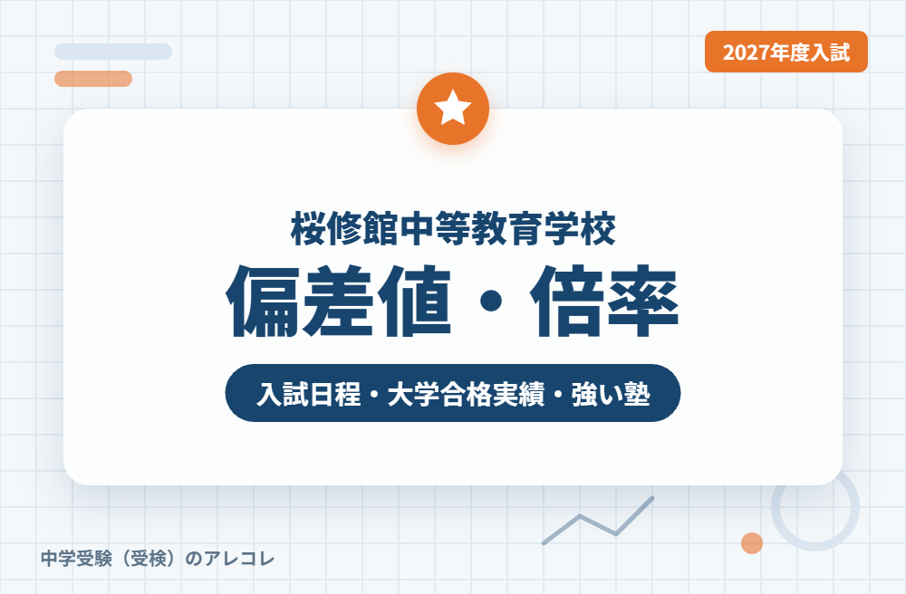 桜修館中等教育学校の偏差値・倍率【2027年度入試】