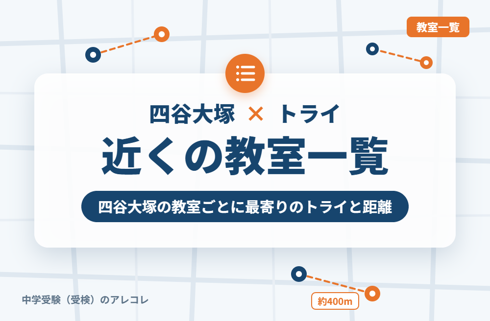 四谷大塚の教室から近い個別教室のトライ一覧